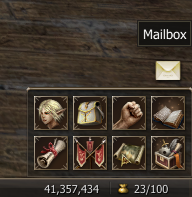 Mailbox icon, bottom action bar