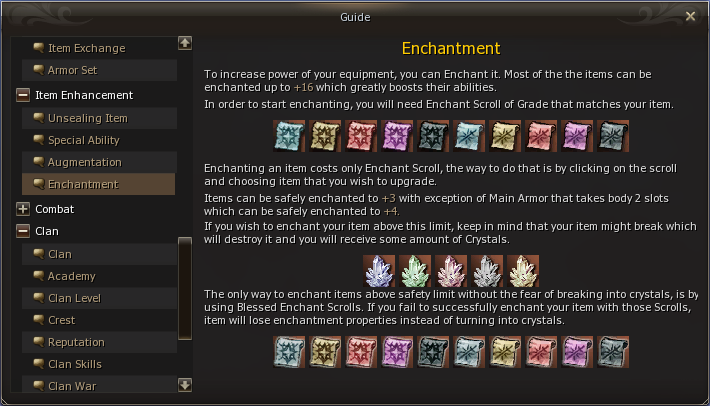 Guide — Enchantment page