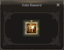 Real in-game screenshot — Vote Reward popup